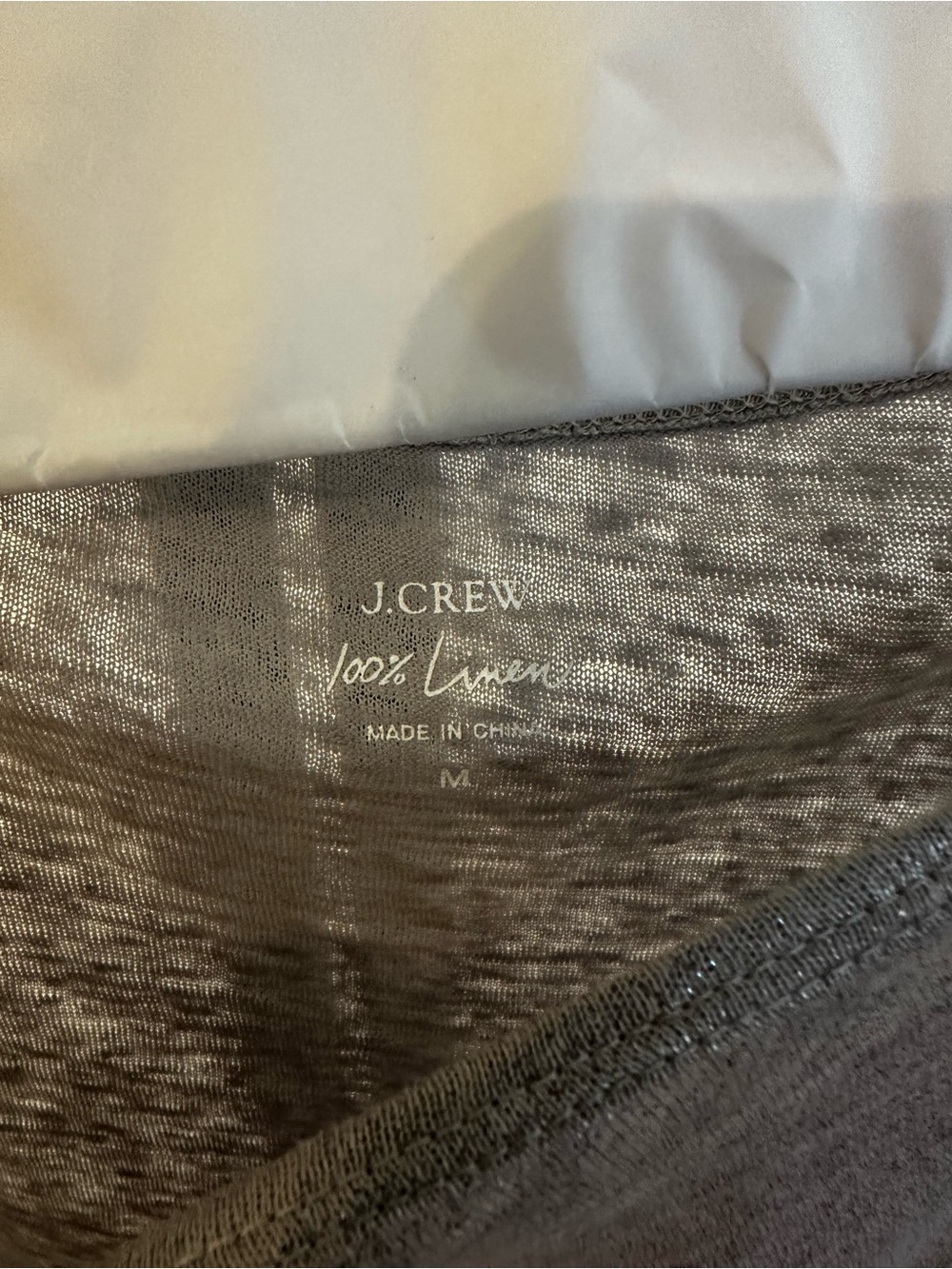 Jcrew Metallic Gray Boatneck Top - Lightweight 3/4 Sleeve - Picture 2 of 3